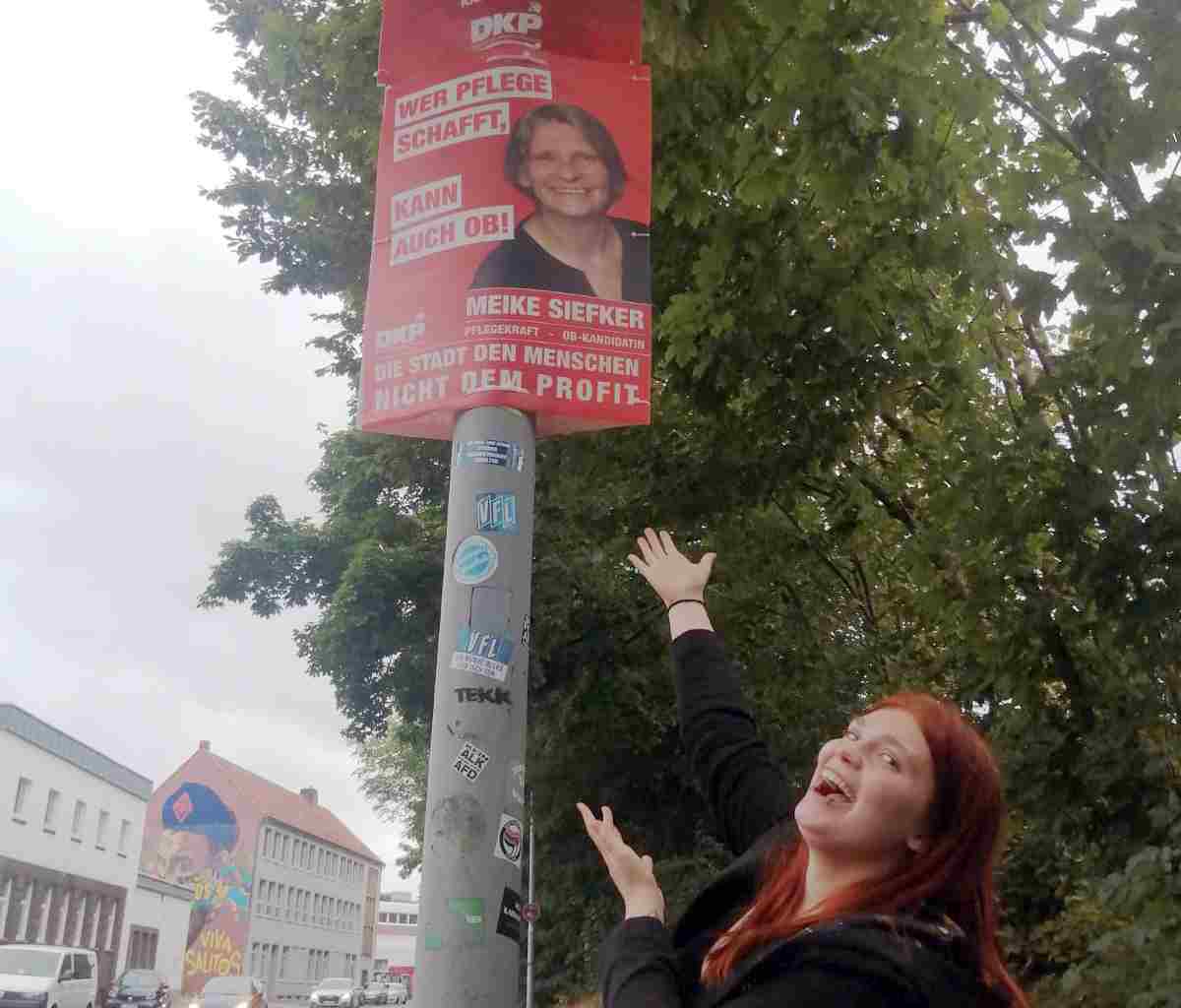 431201 Osnabrueck Plakat2 - Kommunistische Politik hat ein Gesicht - DKP, Kommunalpolitik, Kommunalwahlen - Politik