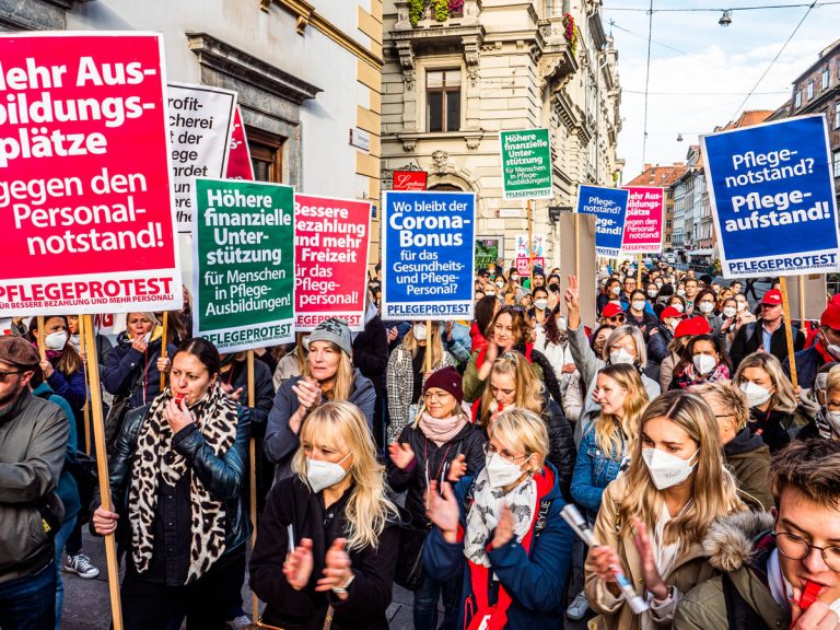 pflege graz - Graz: Pflegebeschäftigte gehen auf die Straße - Pflegenotstand - Pflegenotstand