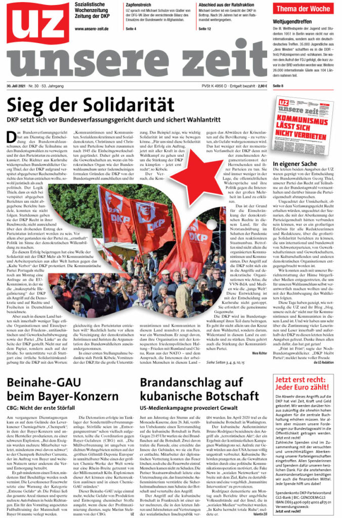 2021 30 1 - Gesammelte Werke - UZ - Zeitung der DKP - Hintergrund