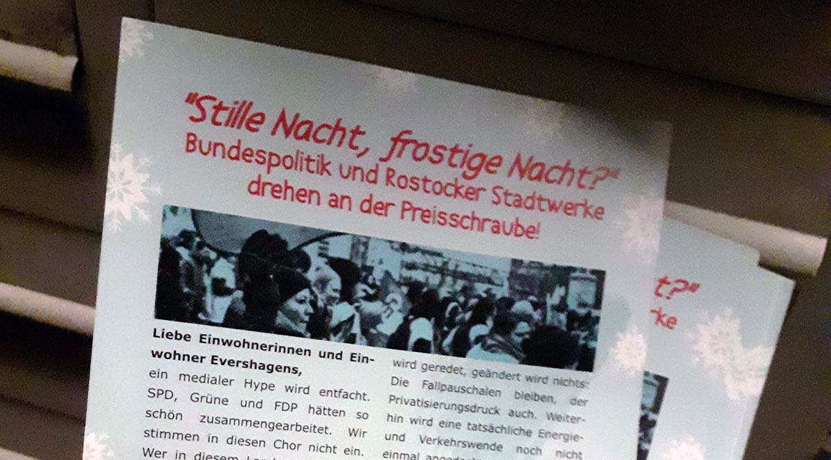 roskalt - Stille Nacht, frostige Nacht? - DKP, Energiepolitik, Energiepreise - Blog, DKP in Aktion