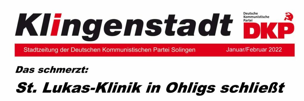 061202 Kopf Klingenstadt - Jugendkultur in Solingen - Arbeiterjugend, Arbeiterjugendpolitik, Corona-Pandemie, DKP Solingen, Jugendkultur, Klingenstadt, SDAJ Solingen - Kommunalpolitik