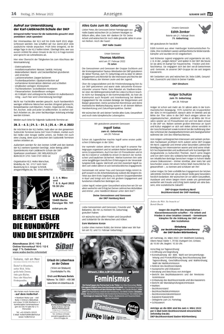 UZ 2022 08 Seite 14 - Anzeigen 2022-08 - Anzeigen - Anzeigen