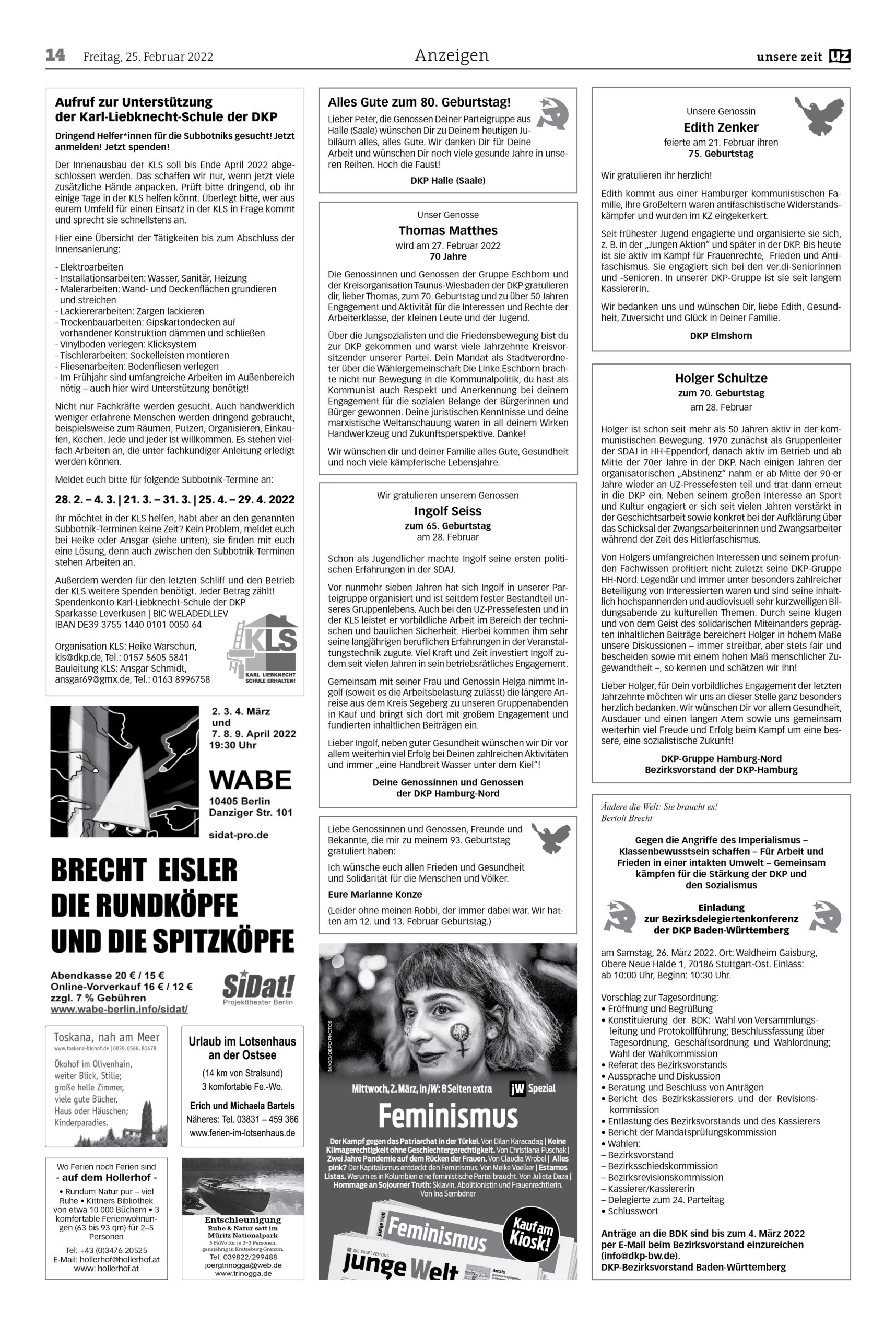 UZ 2022 08 Seite 14 scaled - Anzeigen 2022-08 - UZ vom 25. Februar 2022 - UZ vom 25. Februar 2022