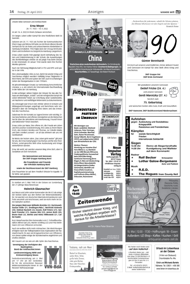 UZ 2022 17 Seite 14 - Anzeigen 2022-17 - Anzeigen - Anzeigen