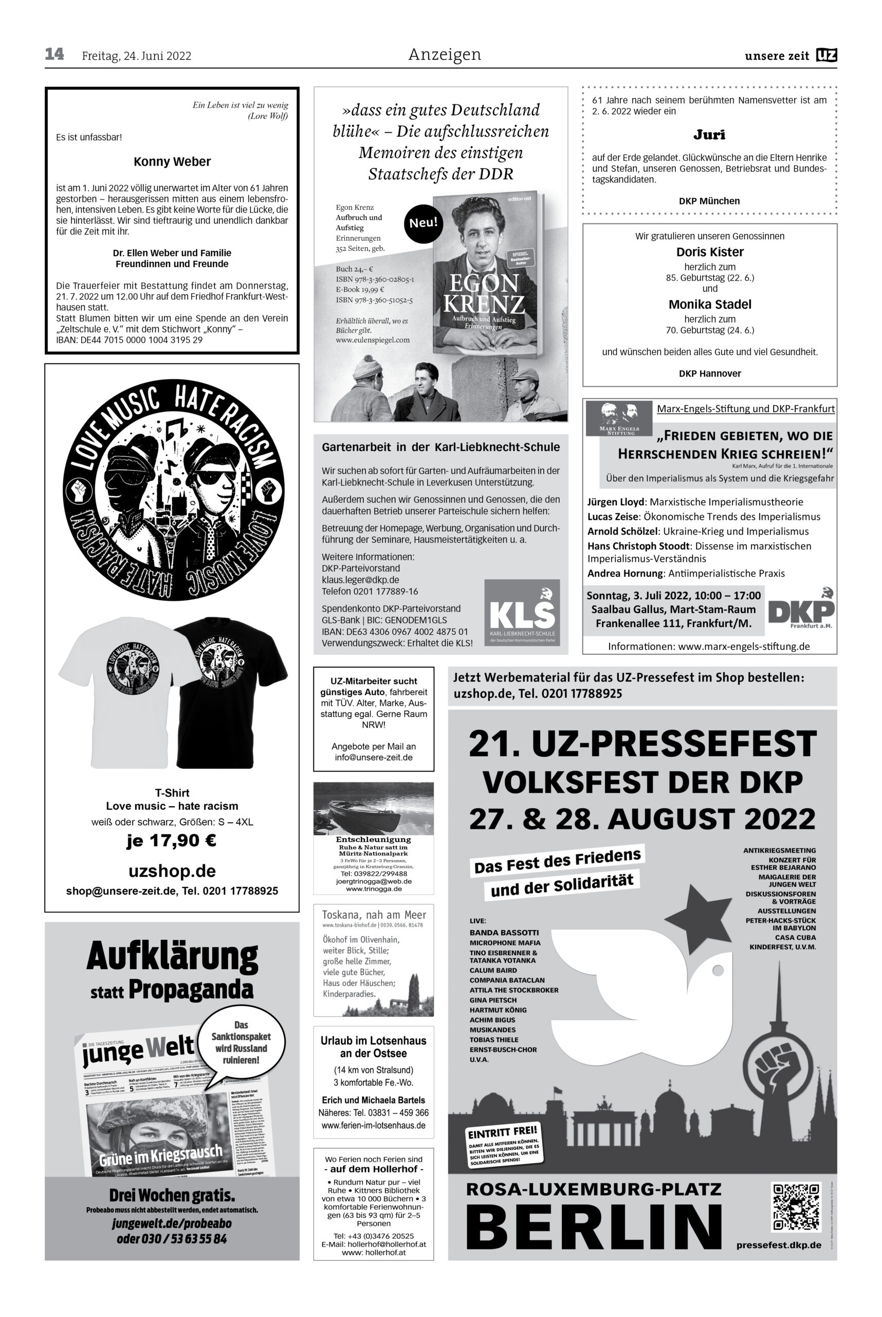 UZ 2022 25 Seite 14 scaled - Anzeigen 2022-25 - UZ vom 24. Juni 2022 - UZ vom 24. Juni 2022