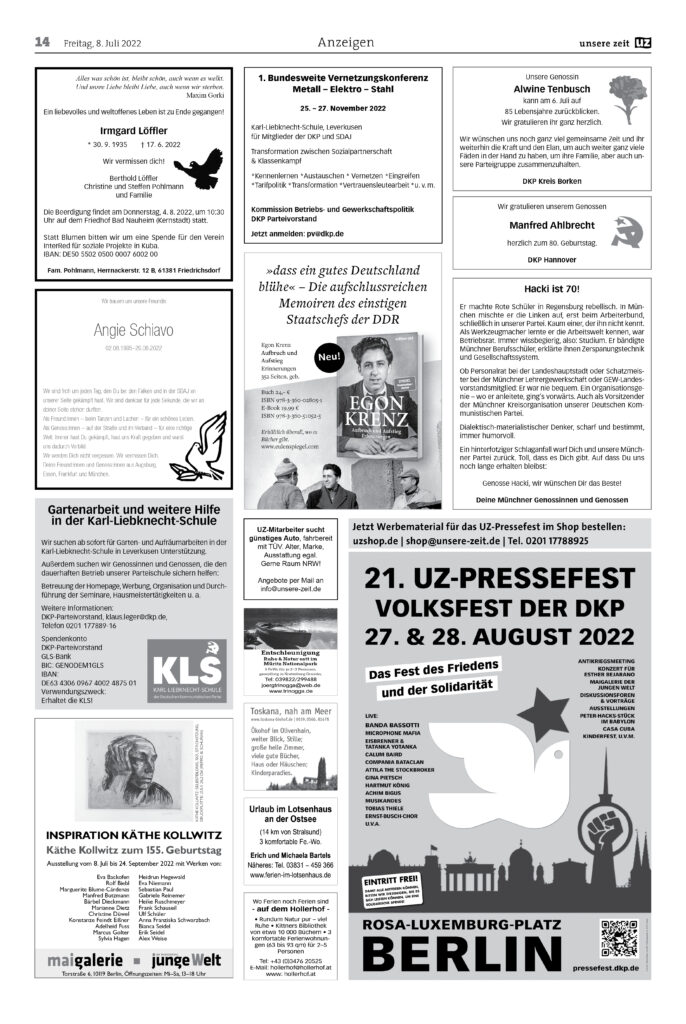 UZ 2022 27 Seite 14 - Anzeigen 2022-27 - Anzeigen - Anzeigen