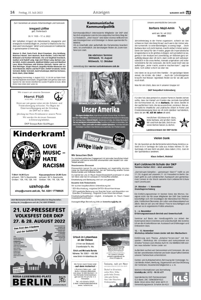 UZ 2022 28 Seite 14 - Anzeigen 2022-28 - Anzeigen - Anzeigen