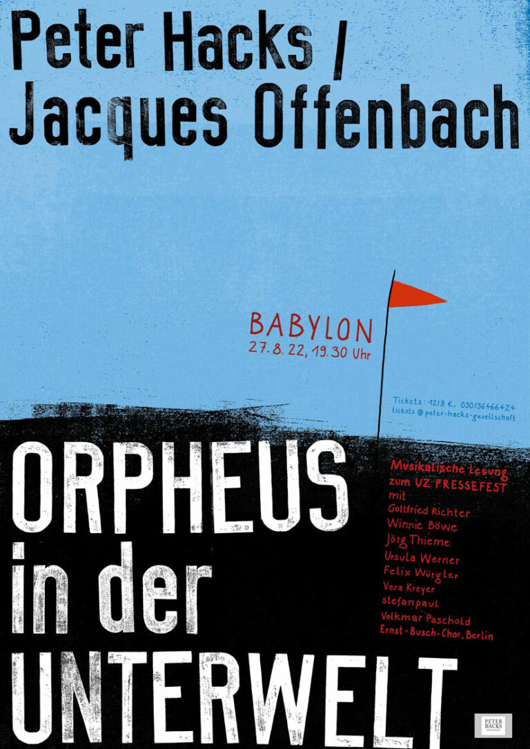 321201Orpheus Babylon - Im Galopp mit Hacks - Orpheus in der Unterwelt - Orpheus in der Unterwelt