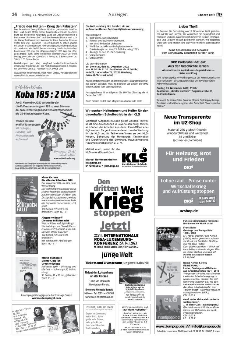 UZ 2022 45 Seite 14 - Anzeigen 2022-45 - Anzeigen - Anzeigen