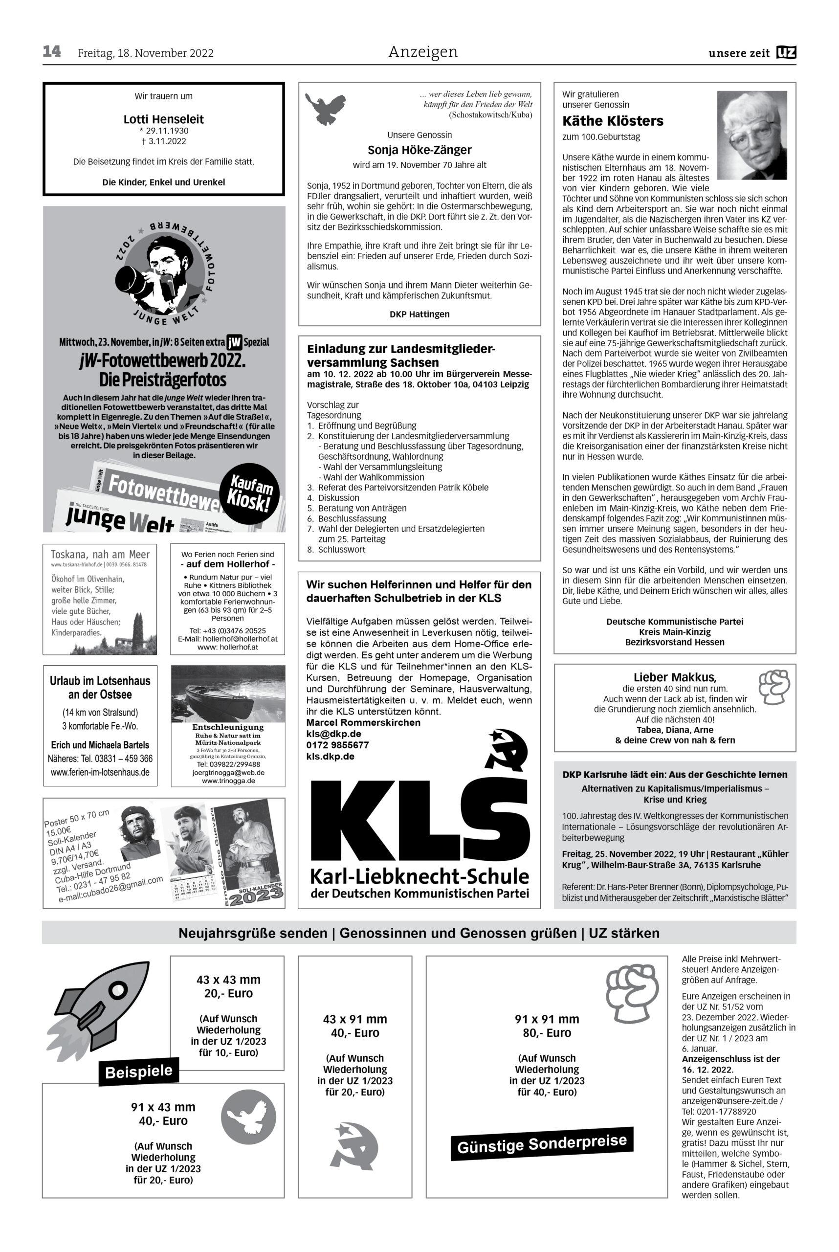 UZ 2022 46 Seite 14 scaled - Anzeigen 2022-46 - Anzeigen - Anzeigen