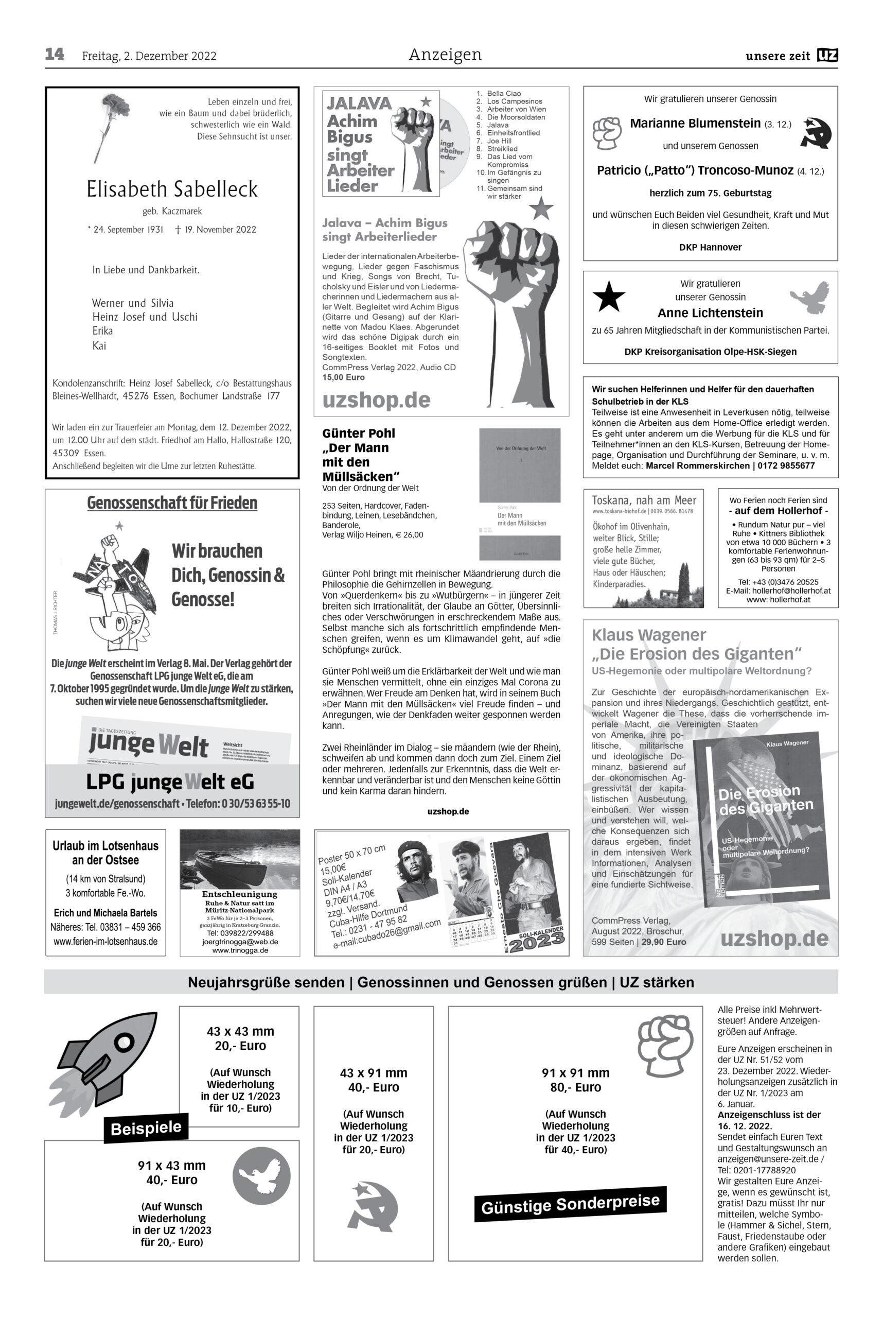 UZ 2022 48 Seite 14 scaled - Anzeigen 2022-48 - Anzeigen - Anzeigen