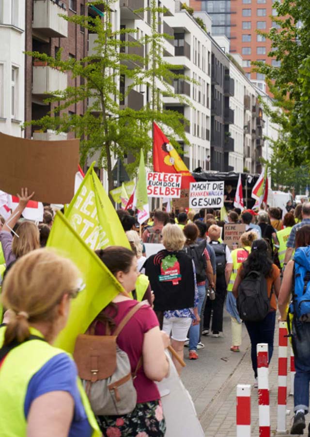 05 - Gesten im Kampf um Entlastung - Entlastung, Fotografie, Gewerkschaften, NRW, Tarifkämpfe - Im Bild