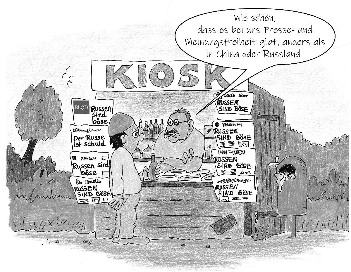 050901 Bild der Woche Kiosk2 - - Antirussische Propaganda, Medienkritik - Im Bild