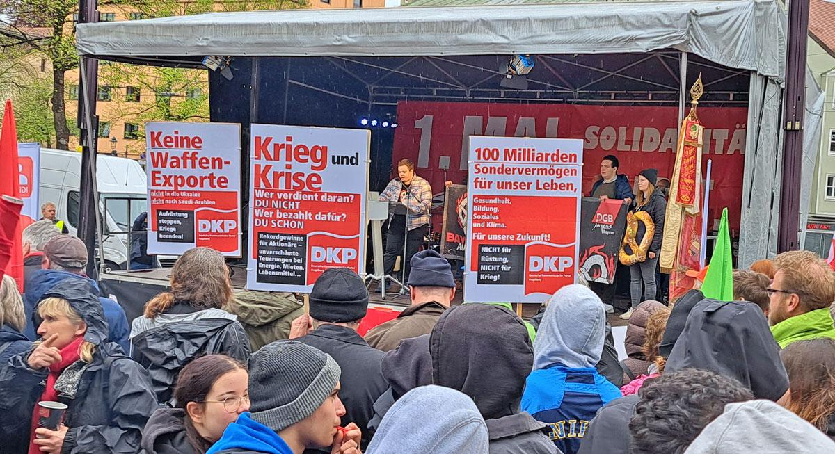 1Mai Augsburg - Kommunisten auf den 1.-Mai-Demos - 1. Mai 2023 - Blog, DKP in Aktion