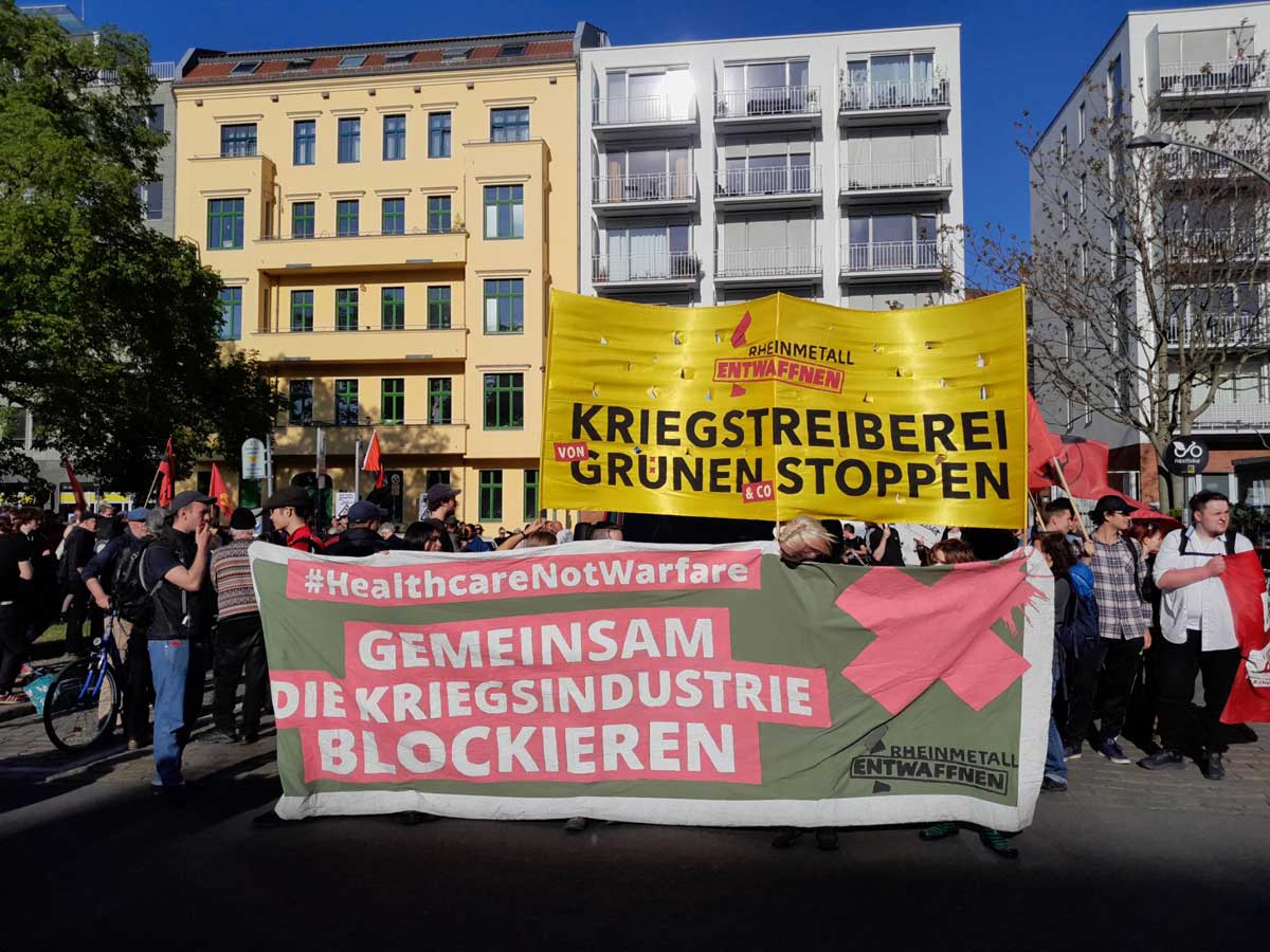 200502 Bildmeldung Rheinmetall - „Rheinmetall Entwaffnen“ - Antimilitarismus, Aufrüstung, Rüstungsindustrie - Politik