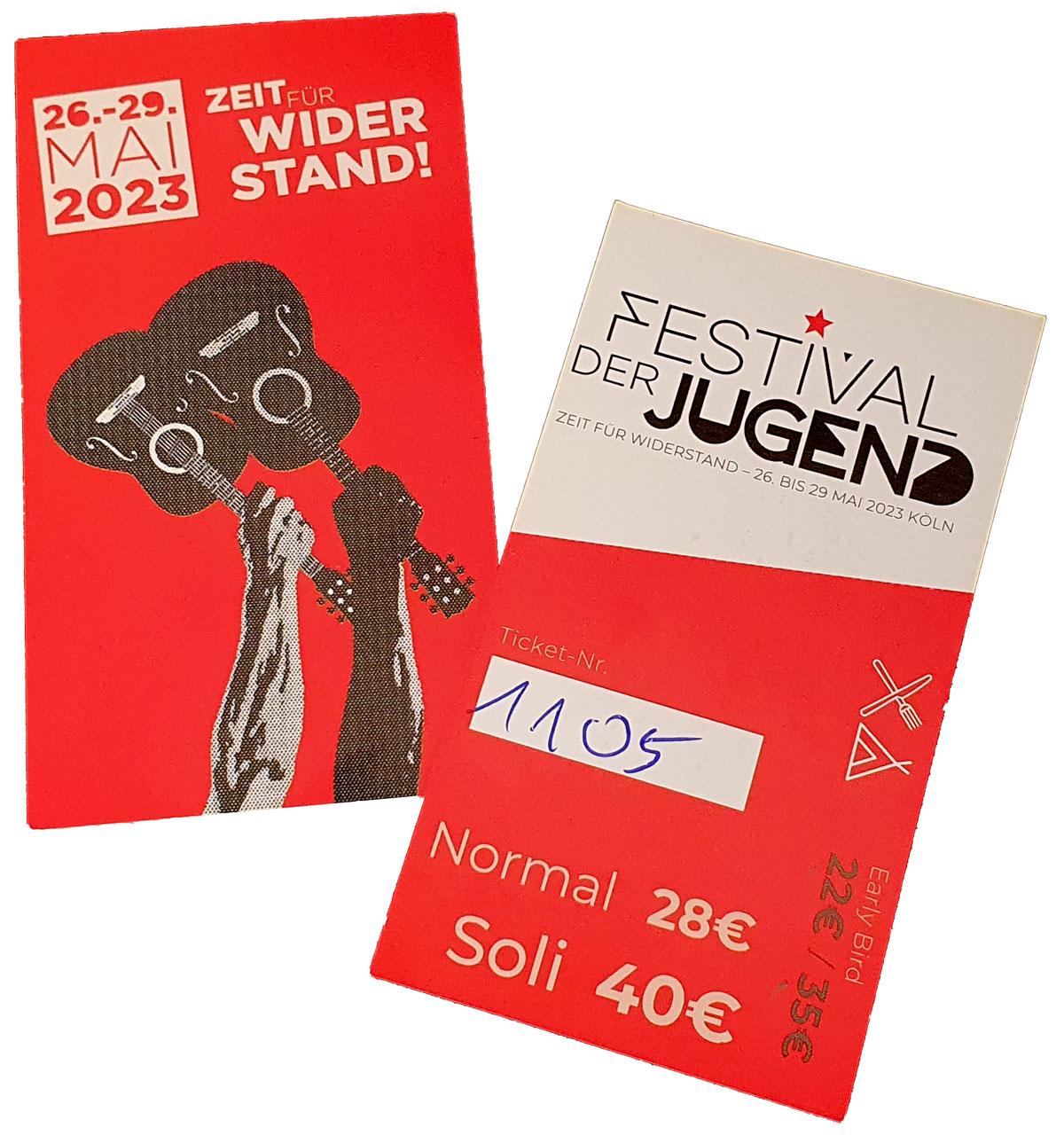 Karten - Zeit für Widerstand - DKP, Festival der Jugend, Pfingsten, SDAJ - Aktion