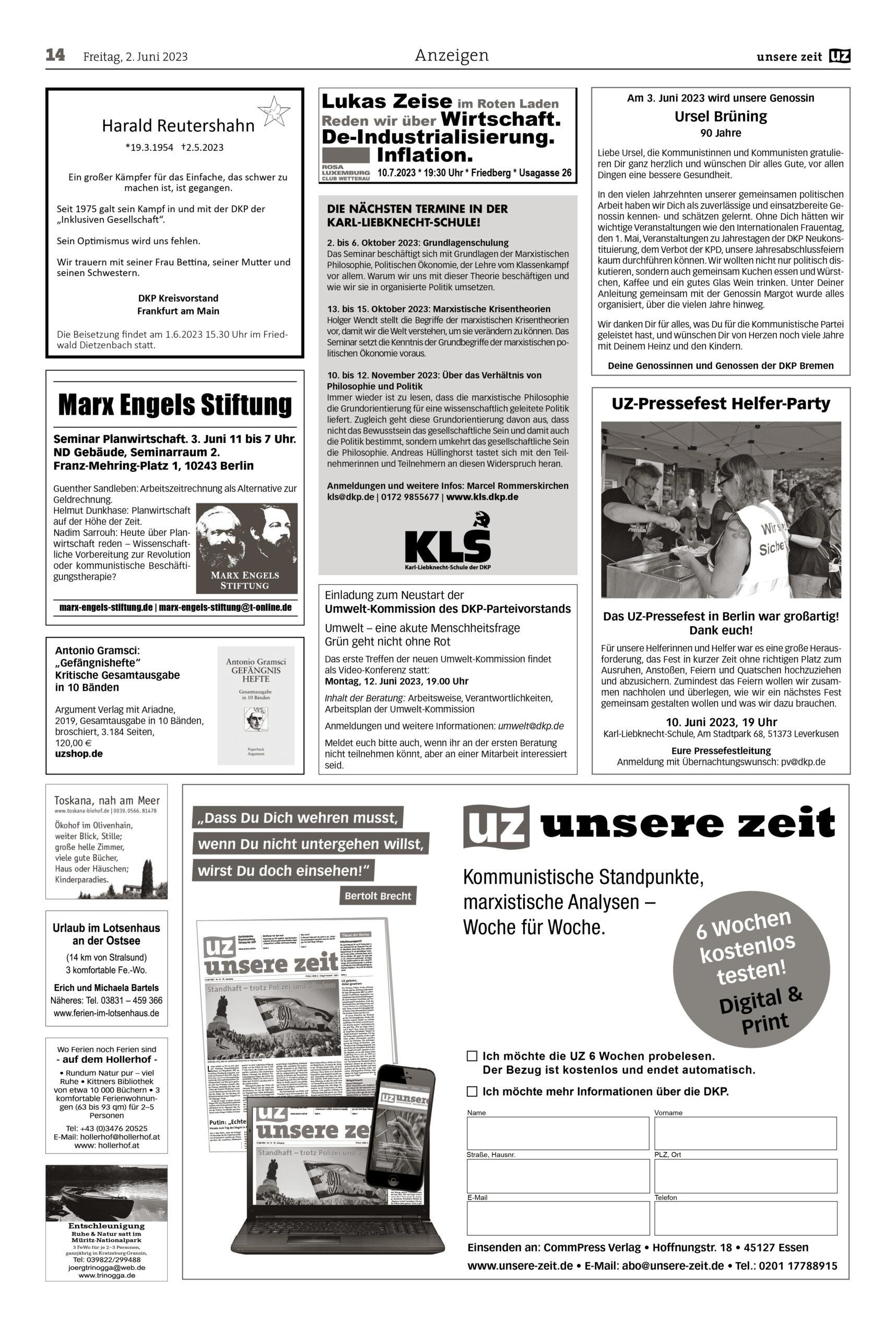 UZ 2023 22 Seite 14 scaled - Anzeigen 2023-22 - UZ vom 2. Juni 2023 - UZ vom 2. Juni 2023