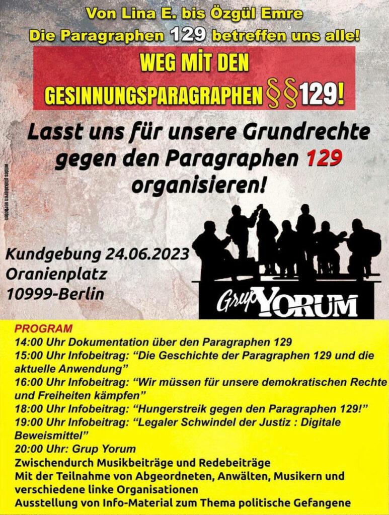 Grup Yorum - Weg mit den Gesinnungsparagraphen 129 - Grup Yorum, Paragraph 129 StGB - Blog