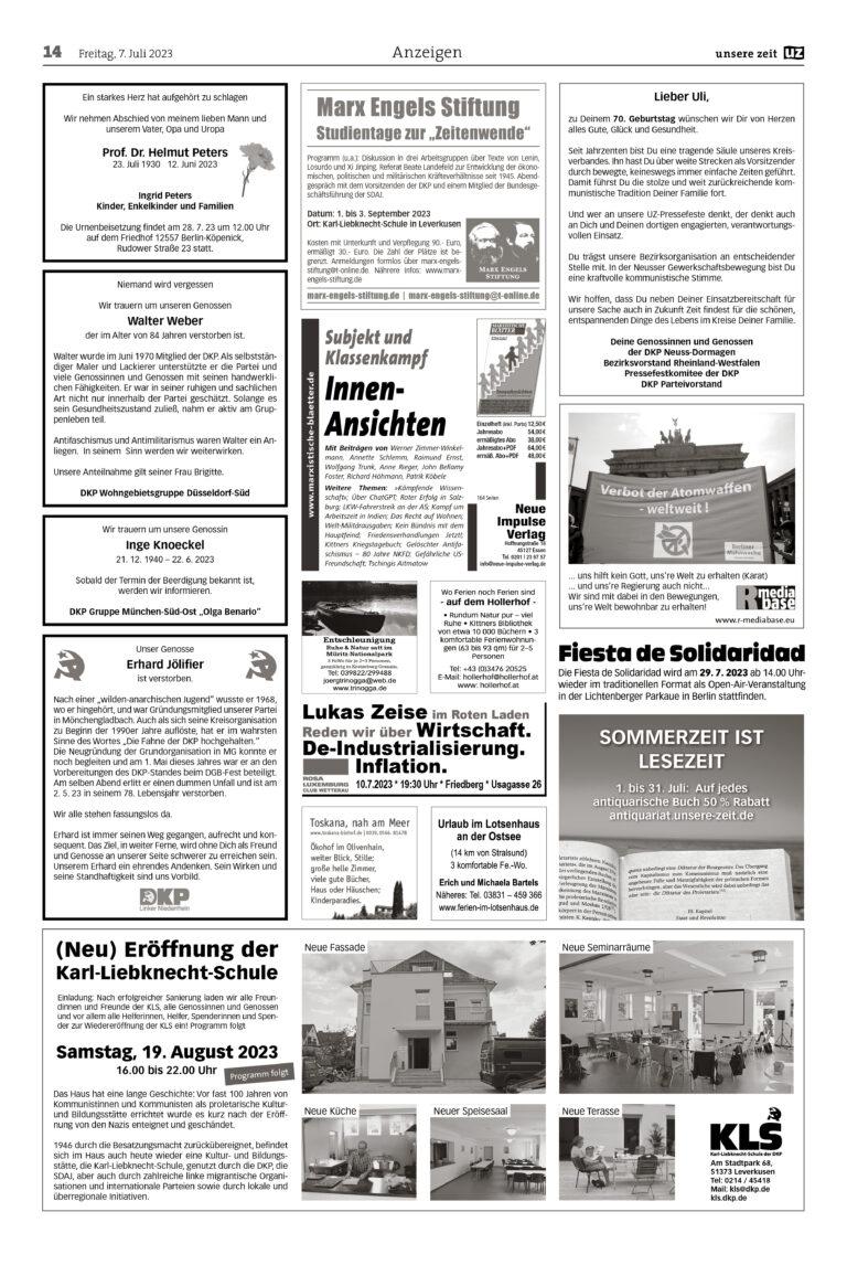 UZ 2023 27 Seite 14 - Anzeigen 2023-27 - Anzeigen - Anzeigen