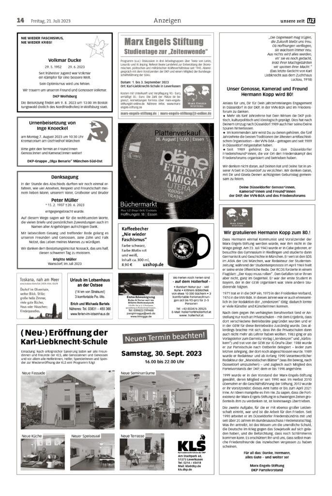 UZ 2023 29 Seite 14 - Anzeigen 2023-29 - Anzeigen - Anzeigen