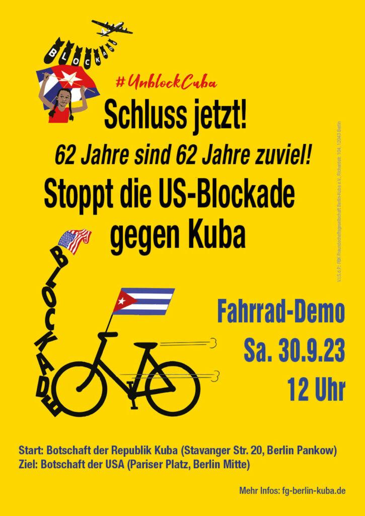 20230930 unblock cuba fahrrad demo 1 - #UnblockCuba: Fahrrad-Demo in Berlin - #UnblockCuba - Aktion