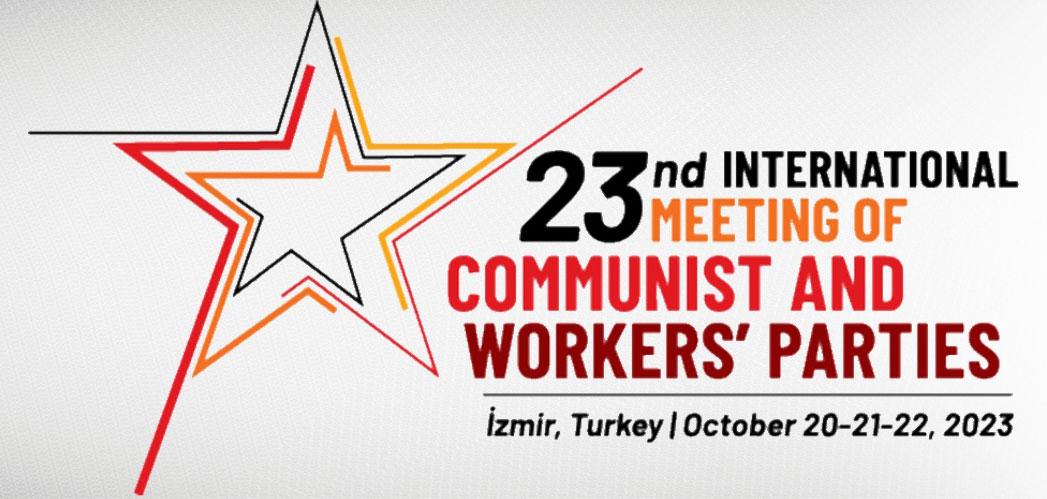 banner 23rd IMCWP - Kommunistische Weltbewegung solidarisch mit Palästina - 23. Treffen der Kommunistischen und Arbeiterparteien, Palästina-Solidarität, Patrik Köbele - Blog