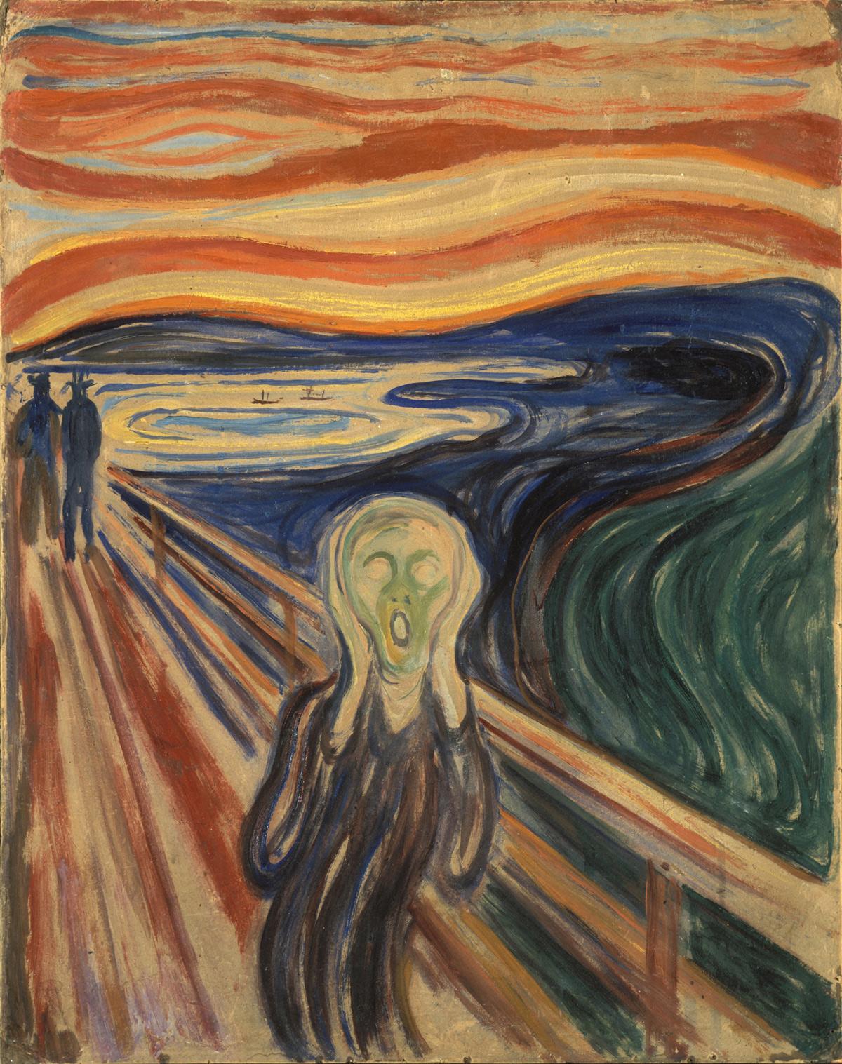 4911 Edvard Munch The Scream - Die Kunst tritt ein ins Zeitalter des Imperialismus - Angst, Edvard Munch, Imperialismus, Malerei, Umwelt und Natur - Kultur