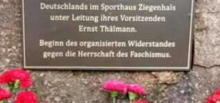 Gedenken an Thälmann und die Tagung der KPD im Sporthaus Ziegenhals