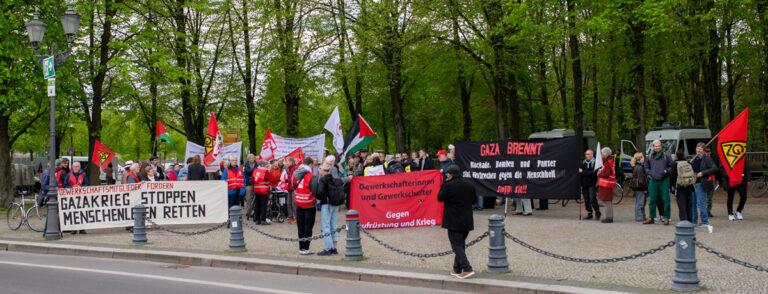 1615 Gewerkschafter Gaza2 - Schluss mit dem Schweigen! - Demonstration - Demonstration