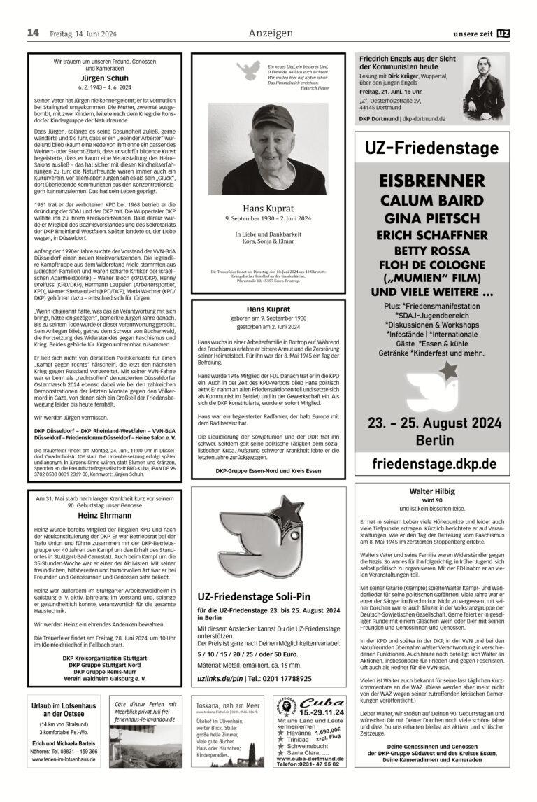 UZ 2024 24 Seite 14 - Anzeigen 2024-24 - Anzeigen - Anzeigen