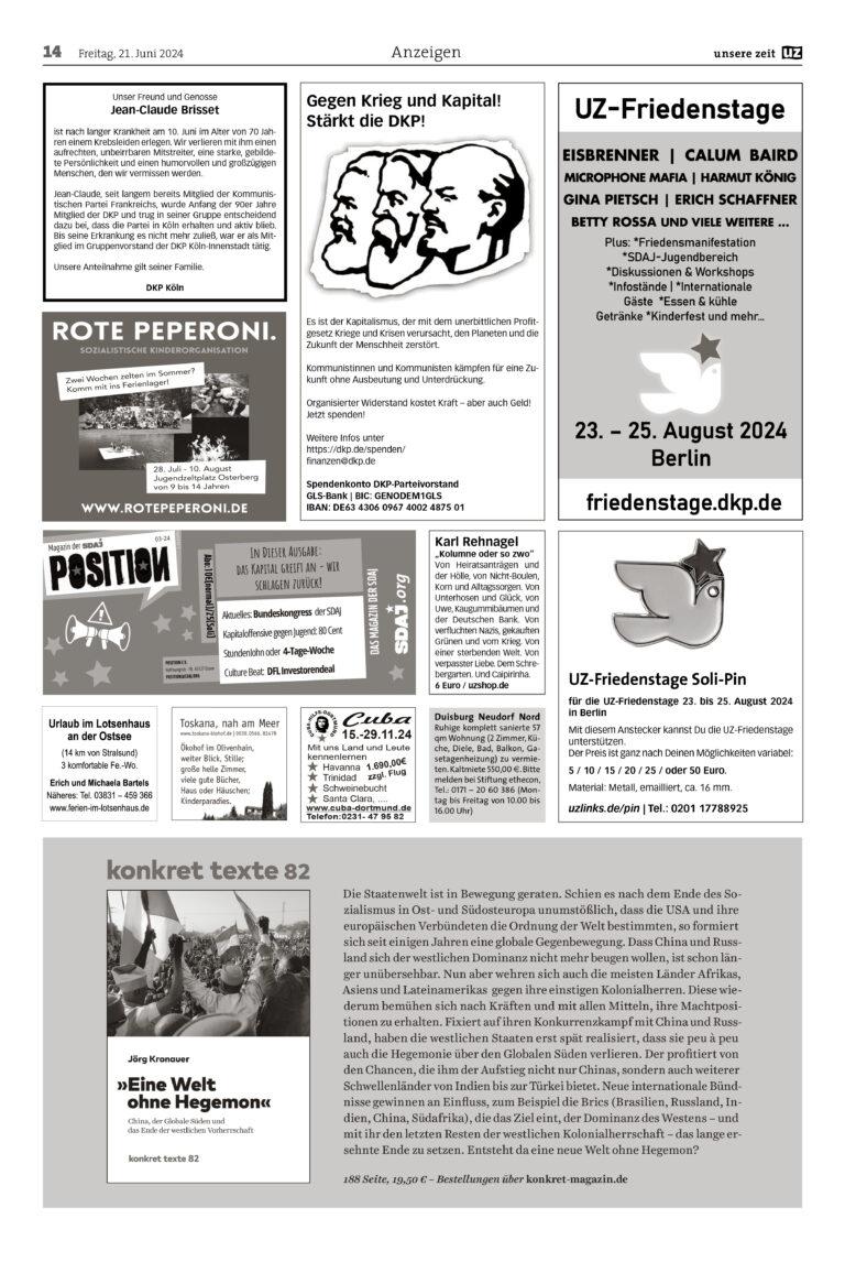 UZ 2024 25 Seite 14 - Anzeigen 25-2024 - Anzeigen - Anzeigen