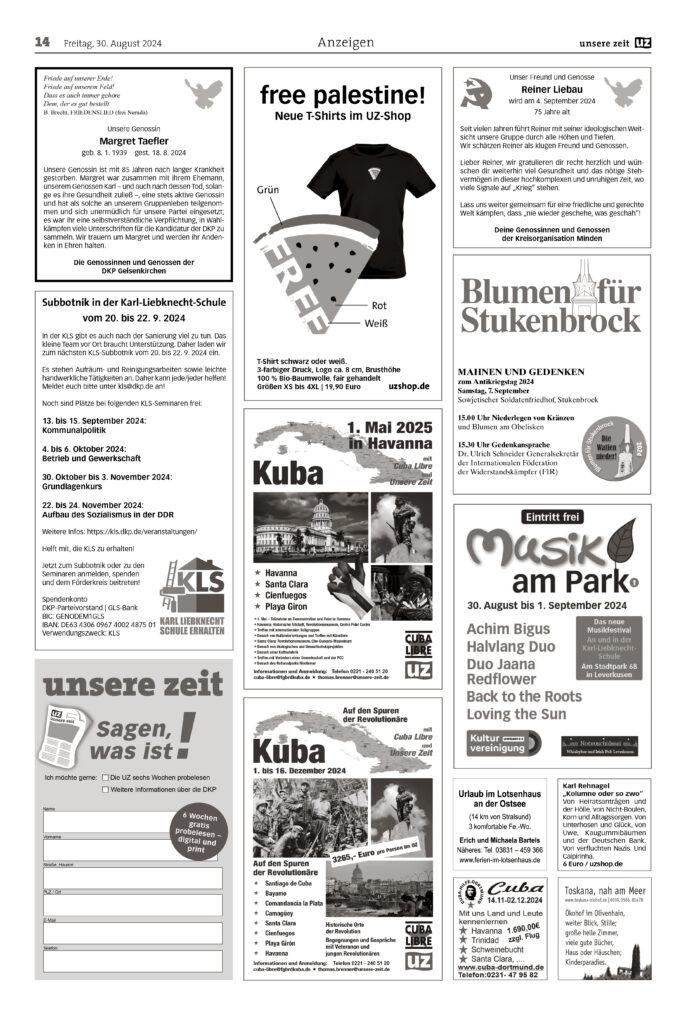 UZ 2024 35 Seite 14 - Anzeigen 2024-35 - Anzeigen - Anzeigen