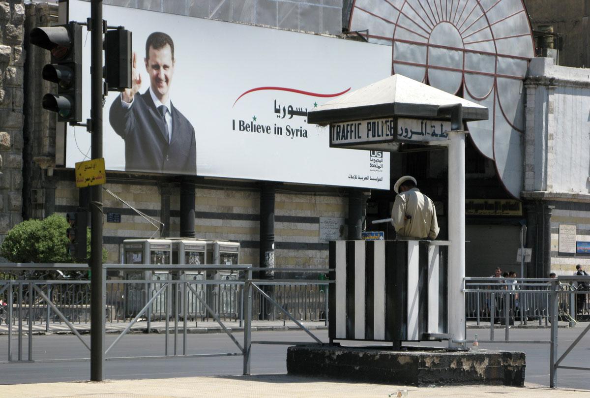 Syria Damascus Portrait of Bashar al Assad in central Damascus I believe in Syria - Umwälzungen in Syrien - Abu Muhammad al-Julani, Baschar al-Assad, Hayat Tahrir al-Sham, Syrien - Blog