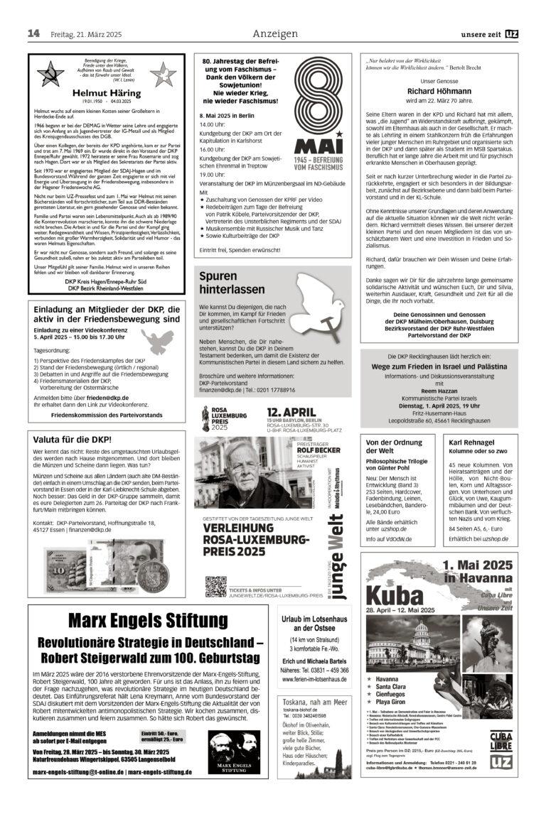 UZ 2025 12 Seite 14 - Anzeigen 2025-12 - Anzeigen - Anzeigen
