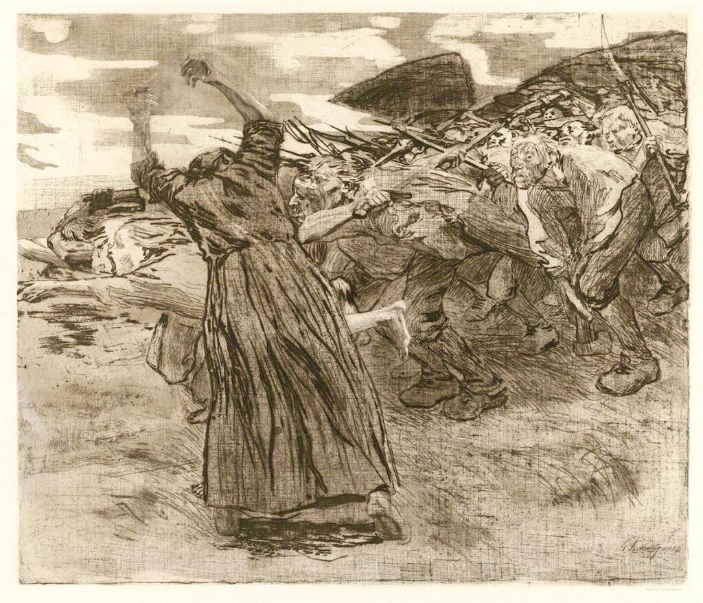„ … heut noch nit, doch morgen“ - 500 Jahre Bauernkrieg, DDR, DDR-Literatur - Kultur 1811 Kollwitz Peasants War sheet 5 - „ … heut noch nit, doch morgen“ - 500 Jahre Bauernkrieg, DDR, DDR-Literatur - Kultur