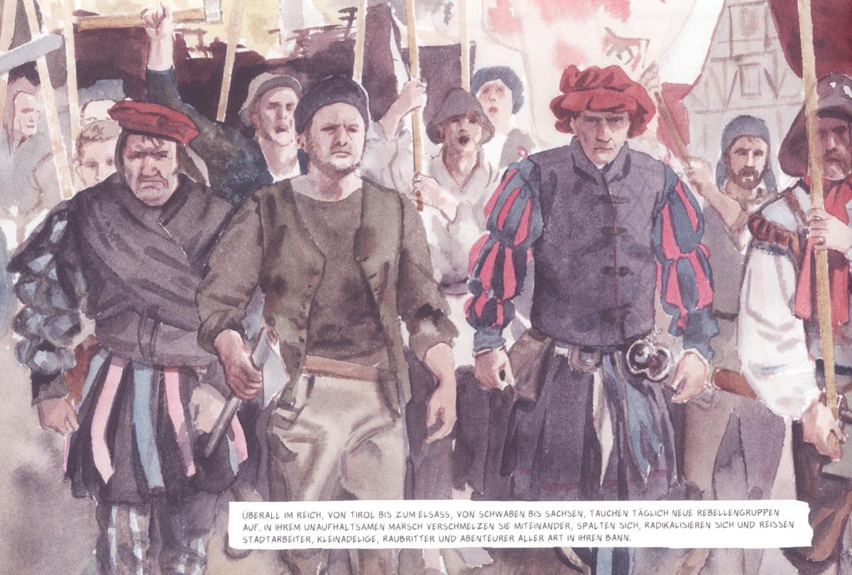 251601 - Aufstand des gemeinen Mannes - 500 Jahre Bauernkrieg, Buchtipp, Giulio Camagni, Graphic Novel, Kirche, Literatur, Martin Luther, Revolution - Die letzte Seite