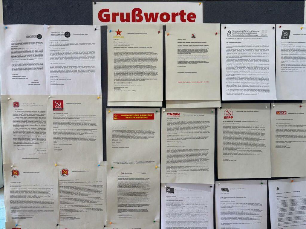 Den Parteitag erreichten zahlreiche Grußbotschaften aus aller Welt