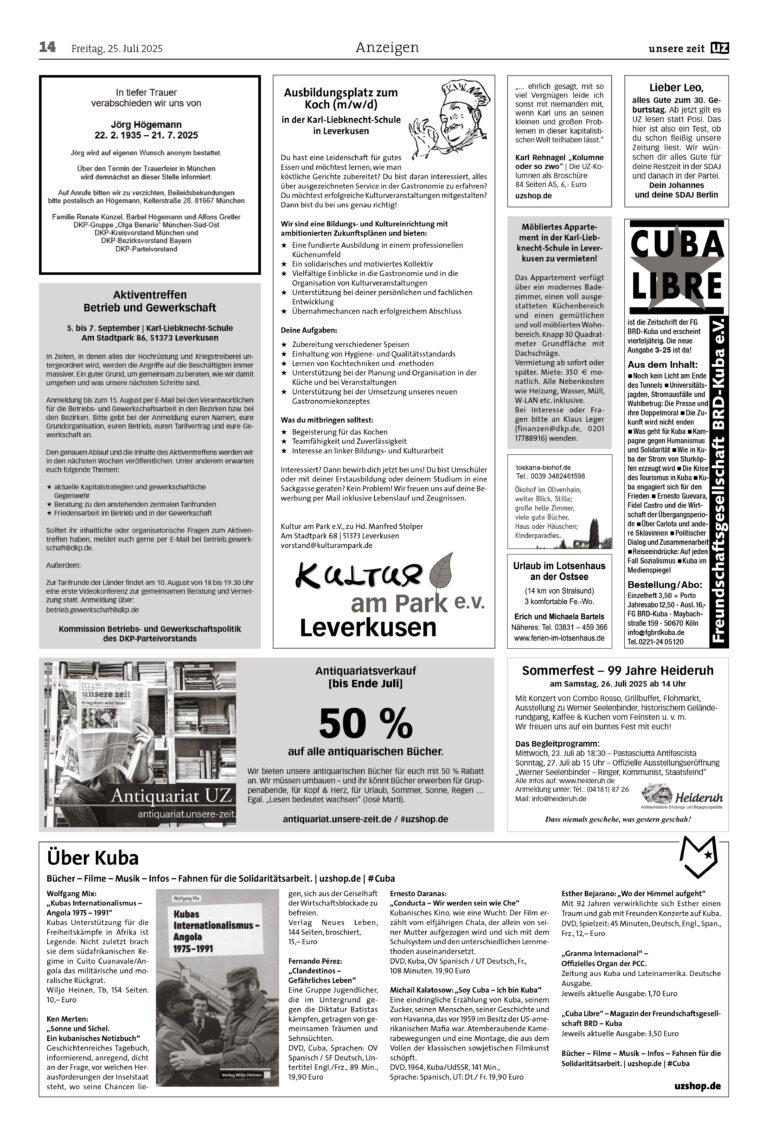 UZ 2025 30 Seite 14 - Anzeigen 2025-30 - Anzeigen - Anzeigen