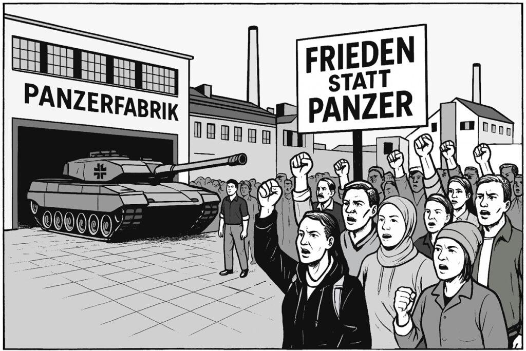 Zivile Produkte statt Mordwaffen - Friedenskampf, Gewerkschaften, IG Metall, Konversion, Kriegswirtschaft - Hintergrund 3515 frieden 3 - Zivile Produkte statt Mordwaffen - Friedenskampf, Gewerkschaften, IG Metall, Konversion, Kriegswirtschaft - Hintergrund