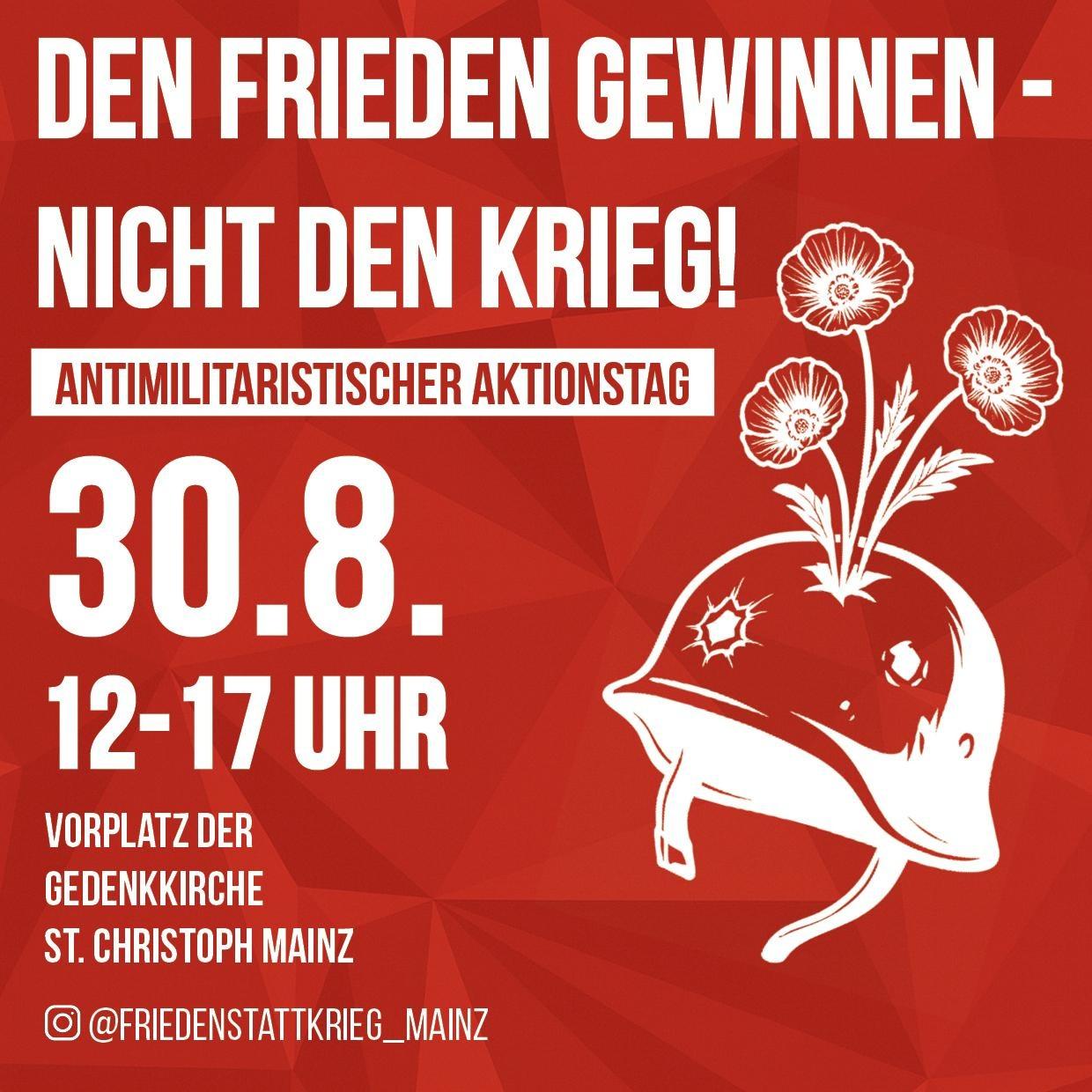 Sharepic Aktionstag MZ3008 - Antimilitaristischer Aktionstag „Den Frieden gewinnen, nicht den Krieg“ - -