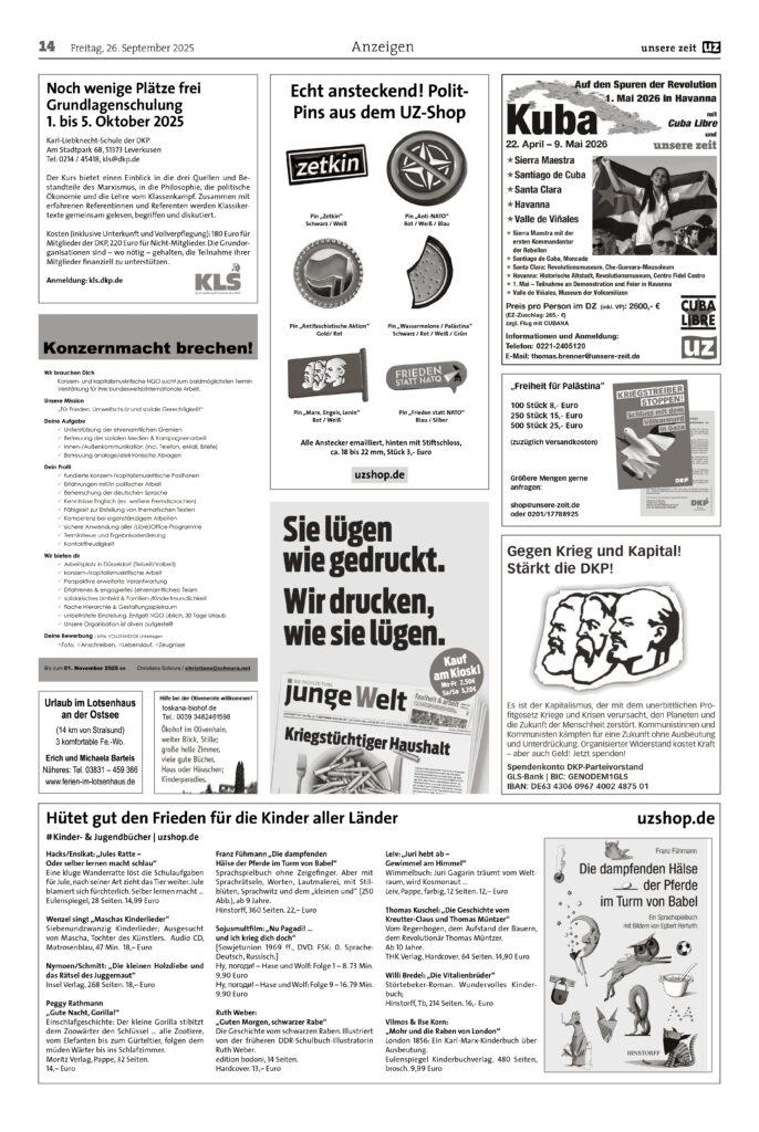 UZ 2025 39 Seite 14 - Anzeigen 2025-39 - Anzeigen - Anzeigen