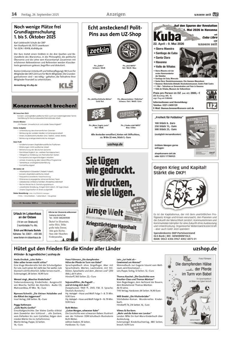 UZ 2025 39 Seite 14 - Anzeigen 2025-39 - Anzeigen - Anzeigen