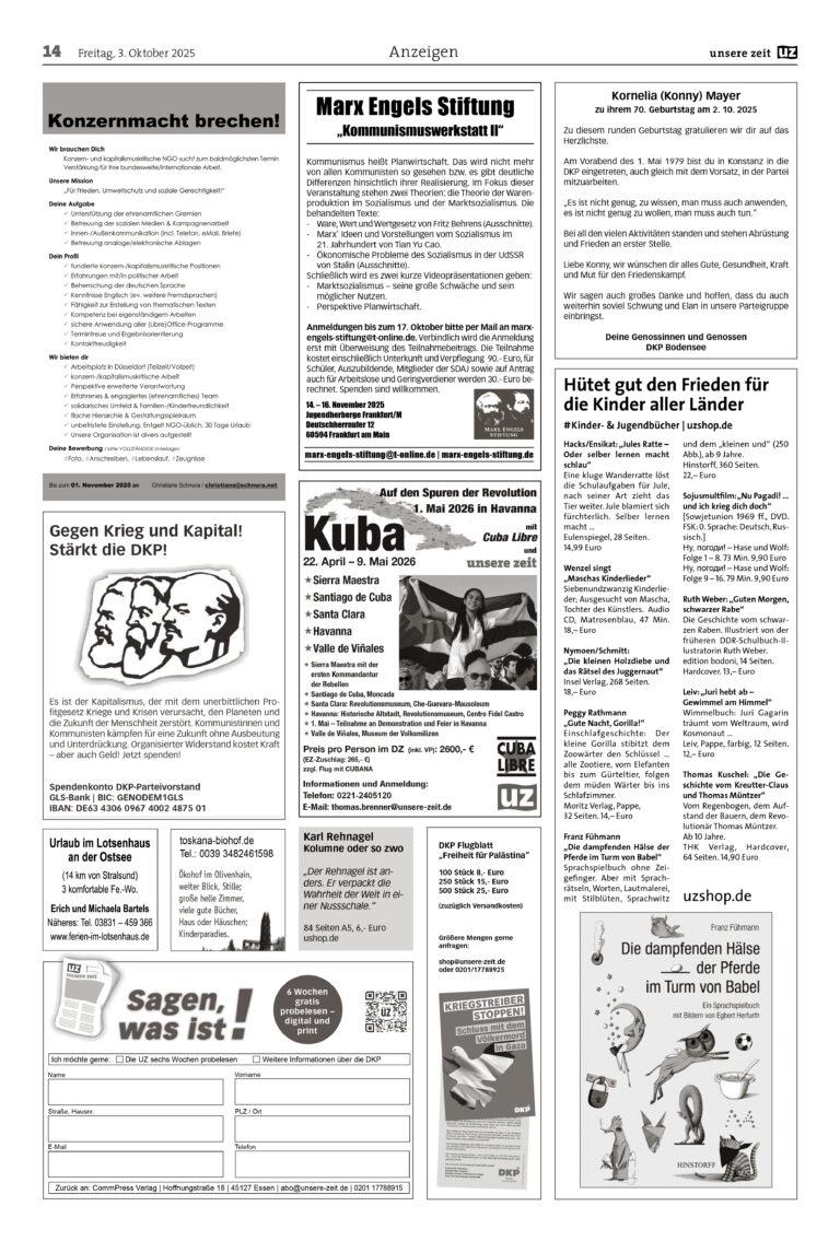 UZ 2025 40 Seite 14 - Anzeige 2025-40 - Anzeigen - Anzeigen