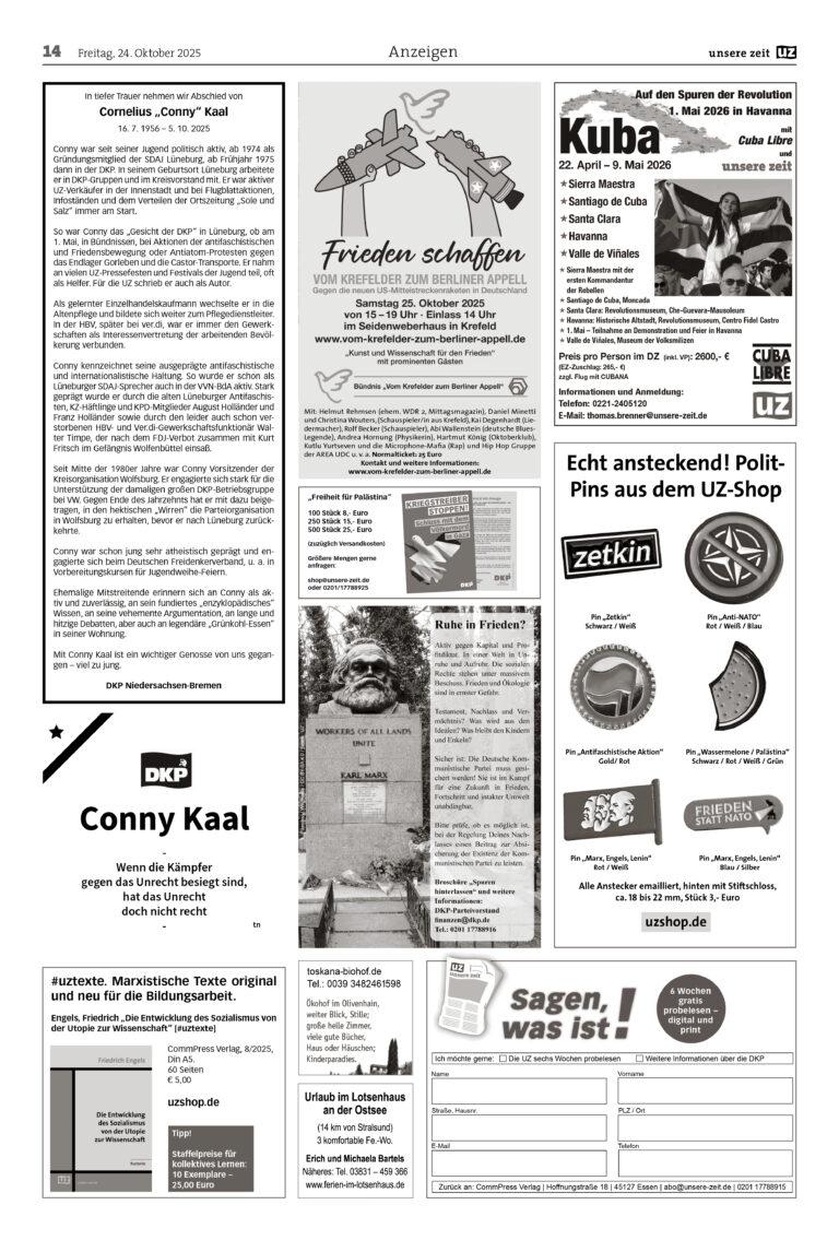 UZ 2025 43 Seite 14 - Anzeigen 2025-43 - Anzeigen - Die letzte Seite