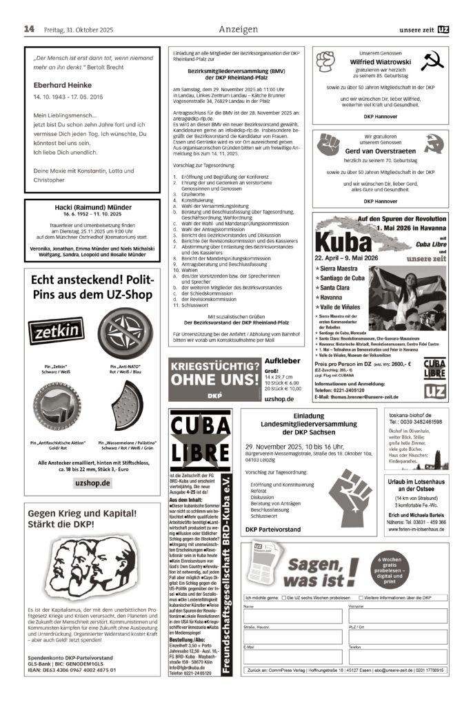 UZ 2025 44 Seite 14 - Anzeigen 2025-44 - Anzeigen - Anzeigen