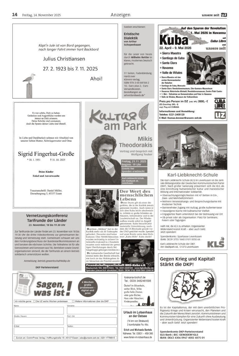 UZ 2025 46 Seite 14 - Anzeigen 2025-46 - Anzeigen - Anzeigen