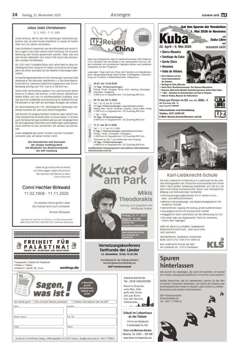 UZ 2025 47 Seite 14 - Anzeigen 2025-47 - Anzeigen - Anzeigen