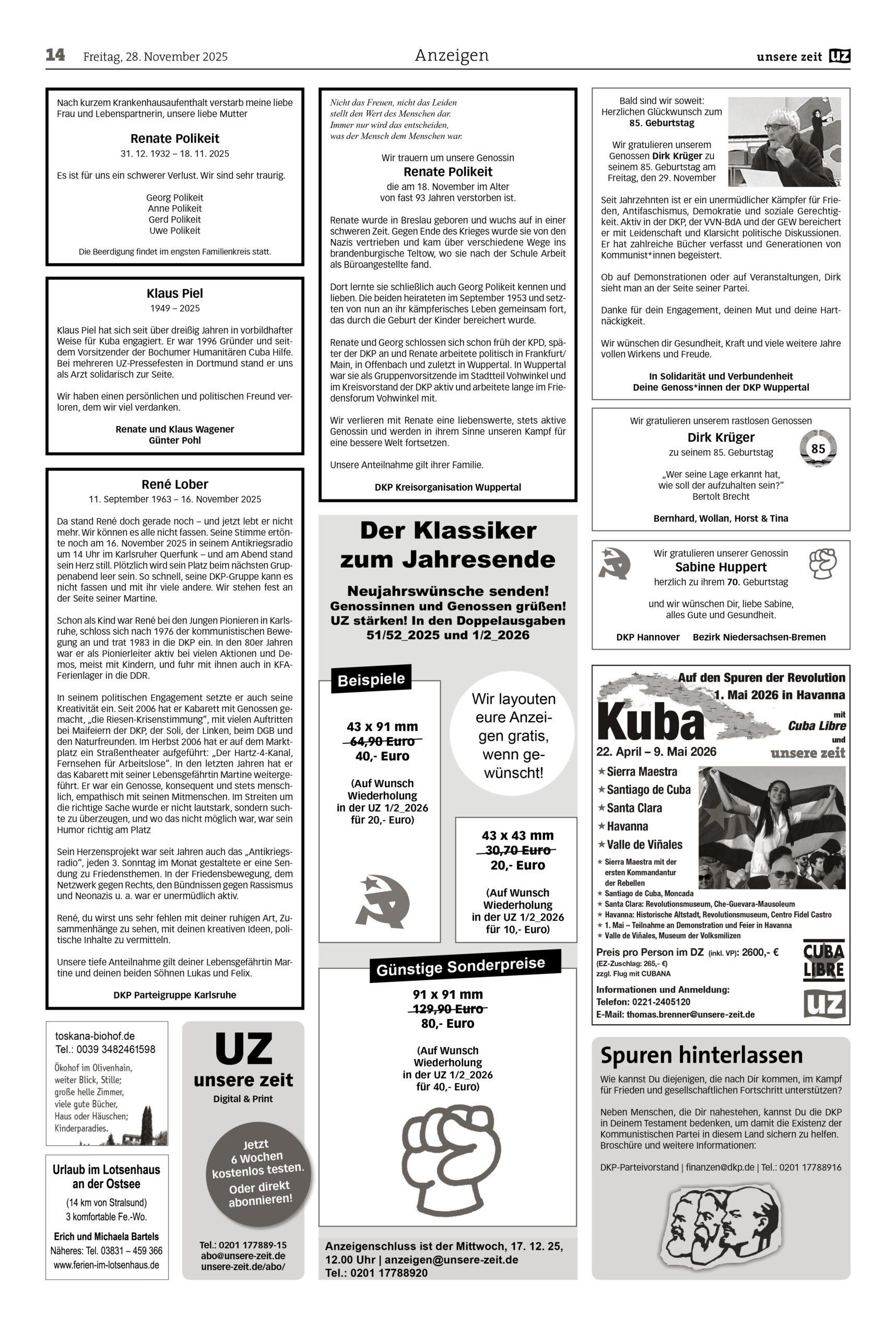 UZ 2025 48 Seite 14 scaled - Anzeigen 2025-48 - Anzeigen - Anzeigen