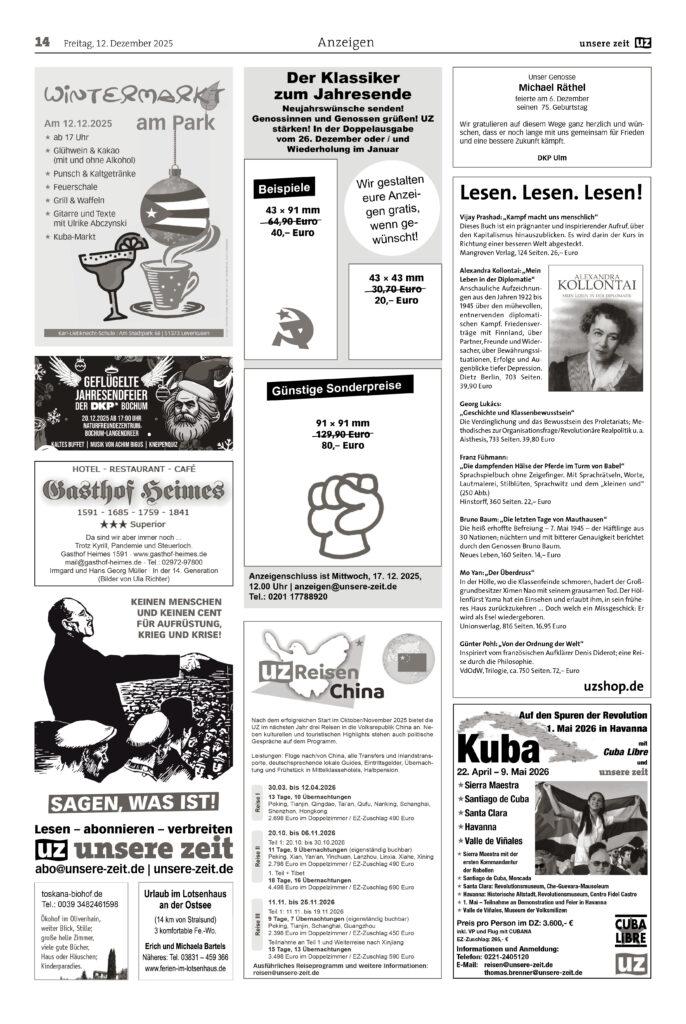UZ 2025 50 Seite 14 - Anzeigen 2025-50 - Anzeigen - Anzeigen