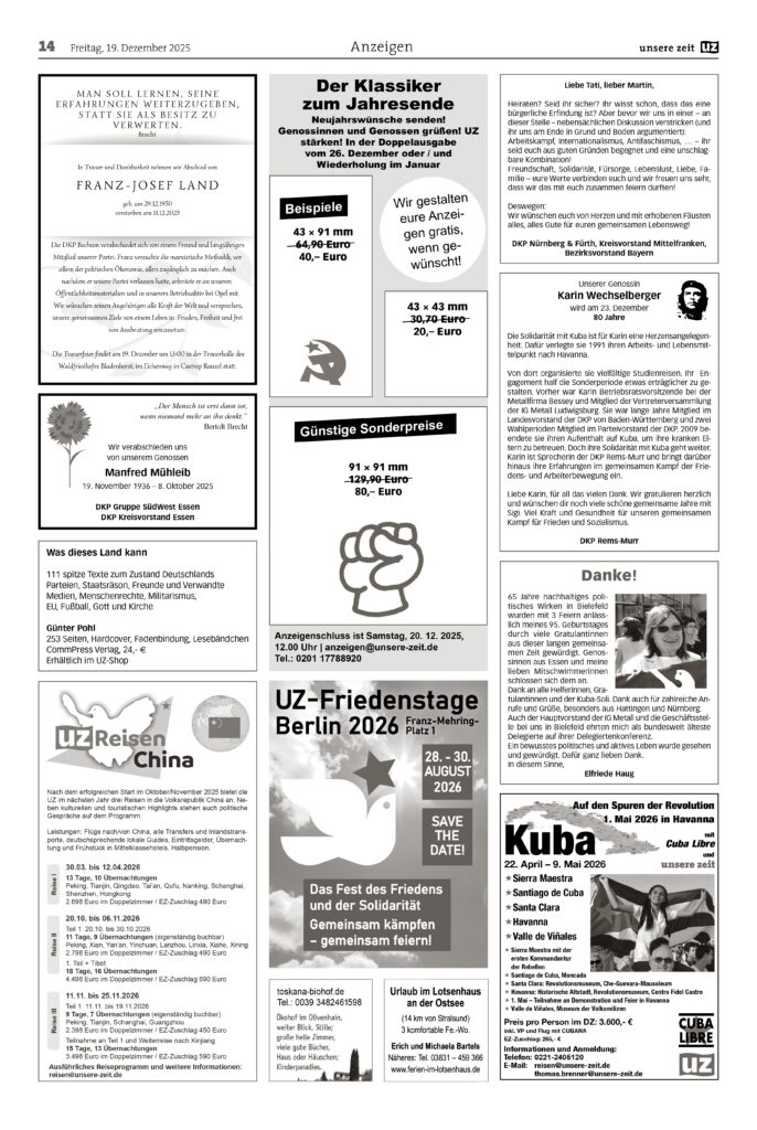 UZ 2025 51 Seite 14 - Anzeigen 2025-51 - Anzeigen - Anzeigen